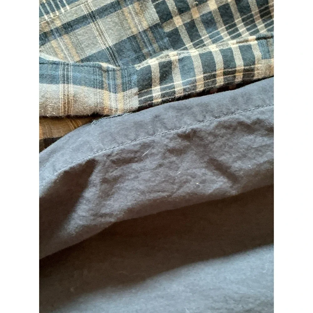 Pottery Barn Teen Full Queen Duvet Blue Madras Plaid PB Dorm 100% Cotton Classic